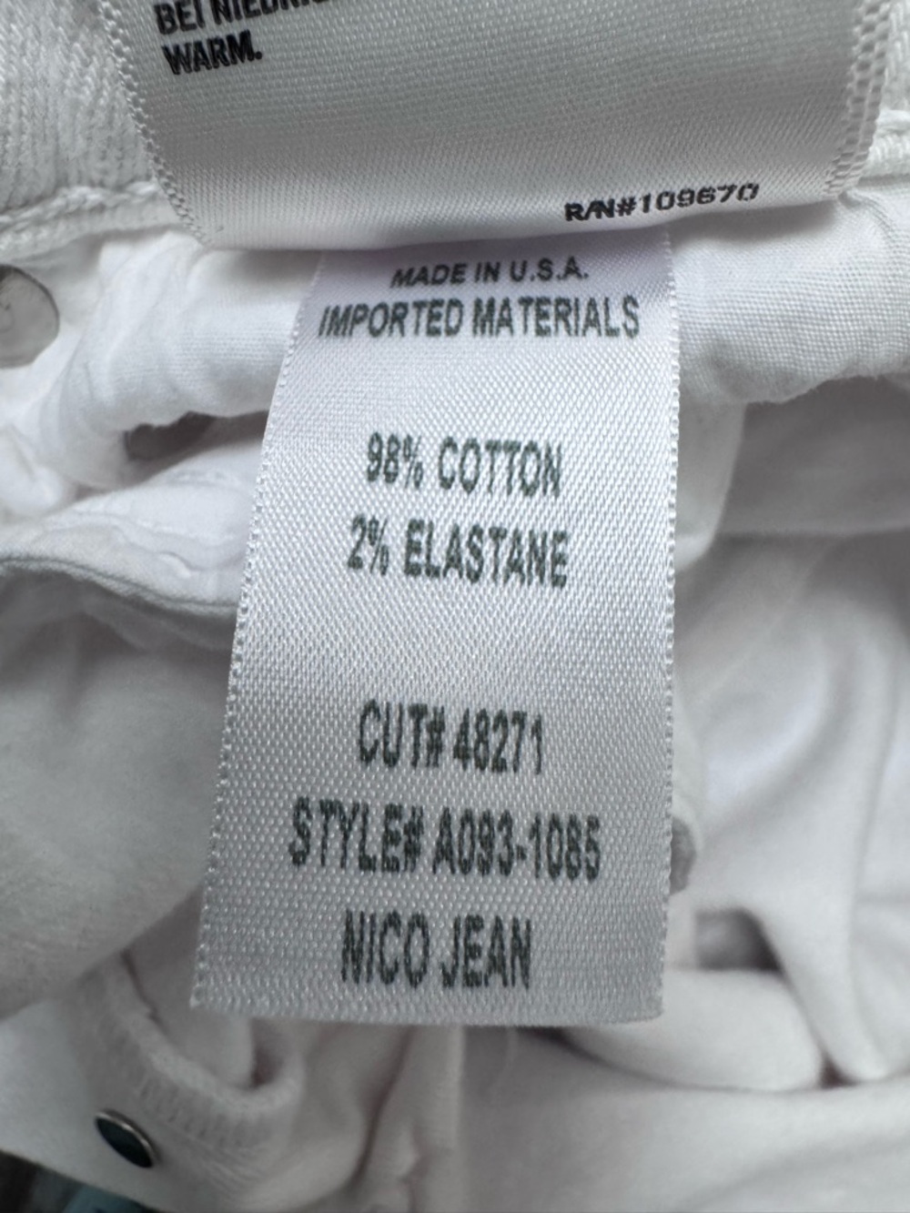 Agolde Women’s Nico High Rise Jeans White Denim Button Fly 25 - Picture 4 of 10